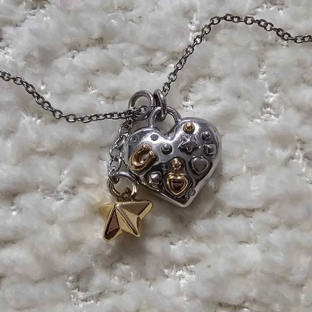 Coach Two-Tone Heart and Star Necklace